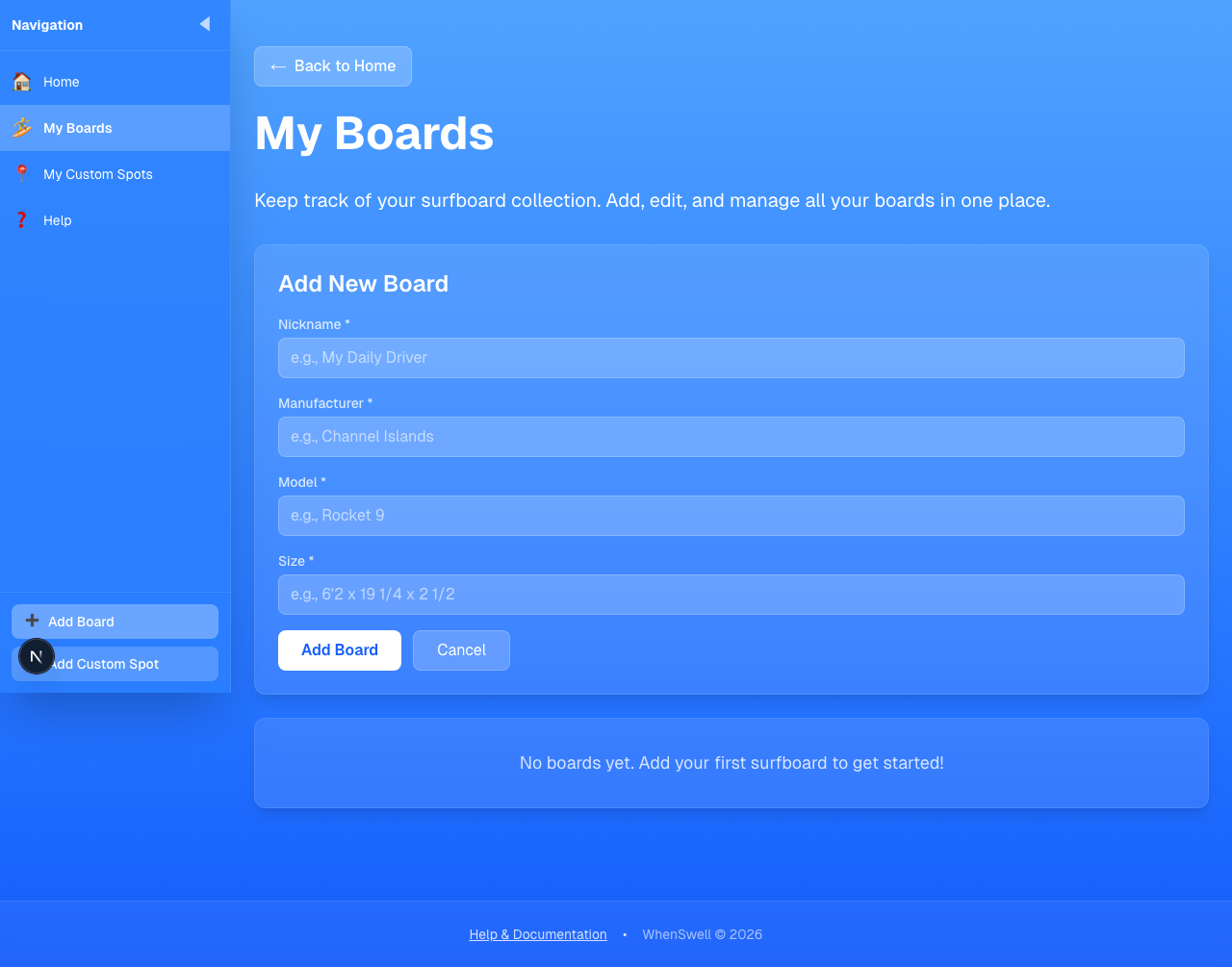Add board form