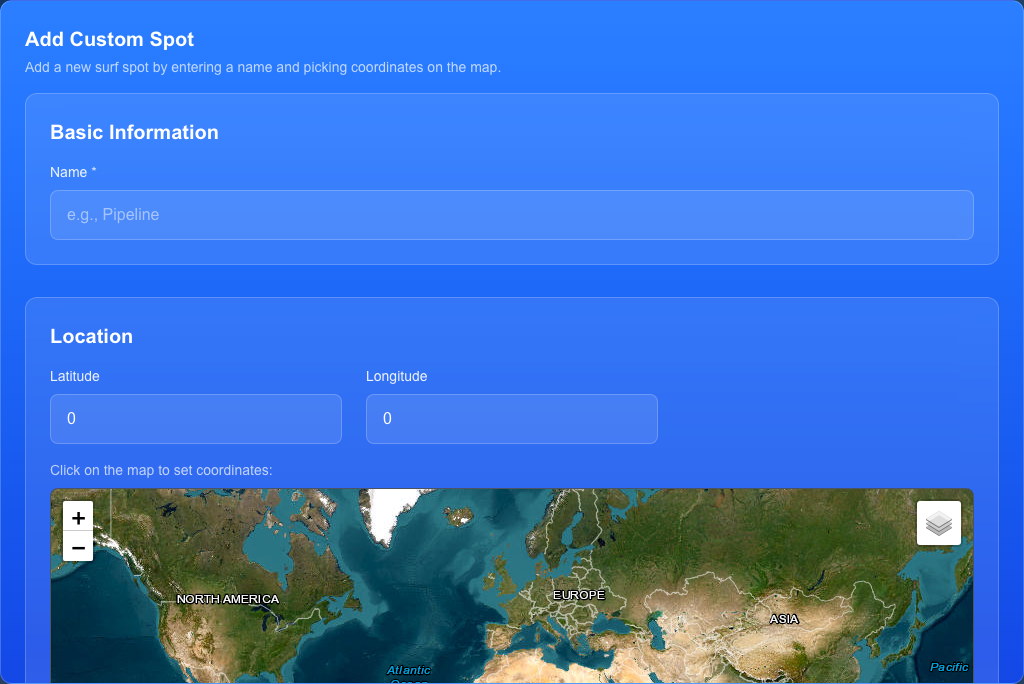 Add custom spot modal